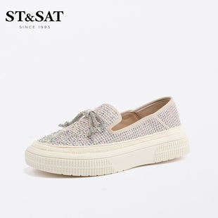 百搭单鞋 星期六一脚蹬女鞋 草编渔夫鞋 乐福鞋 SS31111331 春新款