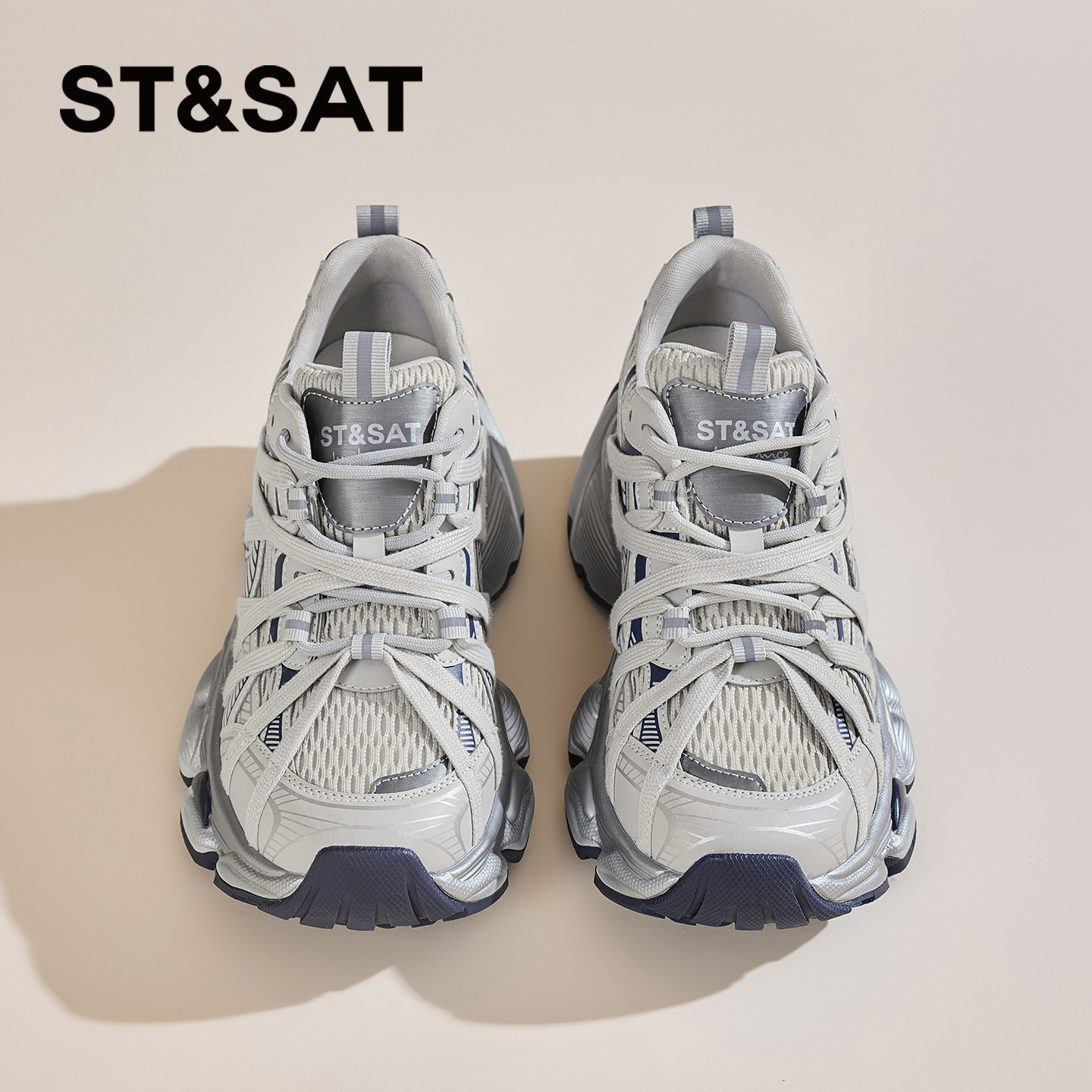 星期六厚底老爹鞋女款2026新款夏季网面透气超火时尚百搭运动鞋子