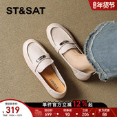 星期六乐福鞋 小众设计金属饰扣百搭圆头低跟单鞋 女2026年春季 新款