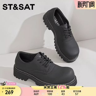 英伦风大头鞋 2025新款 男士 休闲皮鞋 子 星期六厚底德比鞋 增高鞋 男款