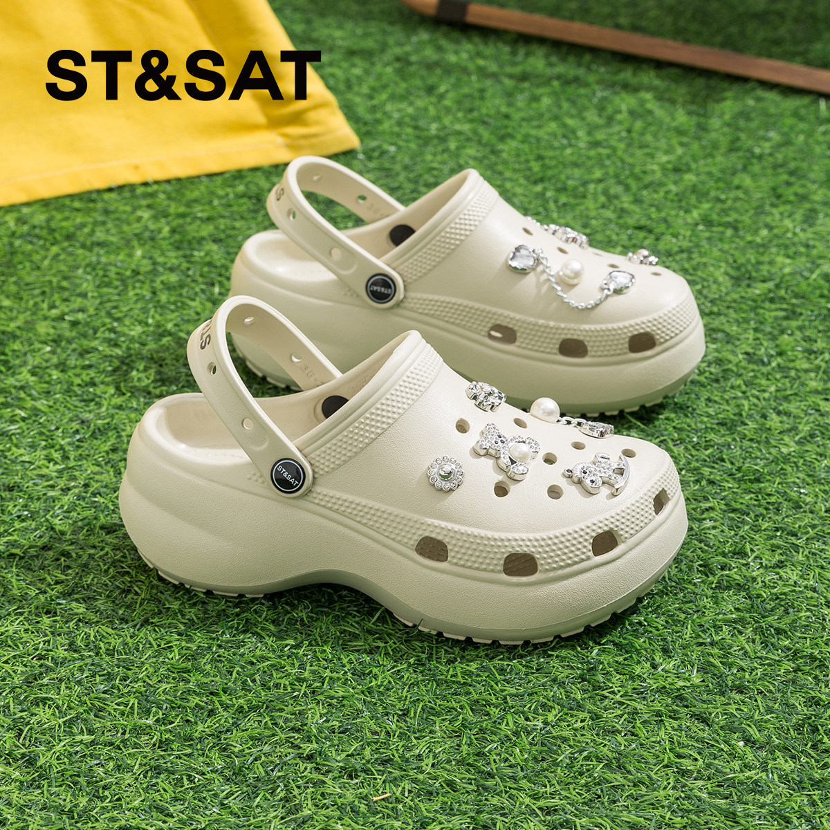 星期六爆款软底eva洞洞鞋女款2025夏季新款时尚厚底沙滩凉鞋外穿