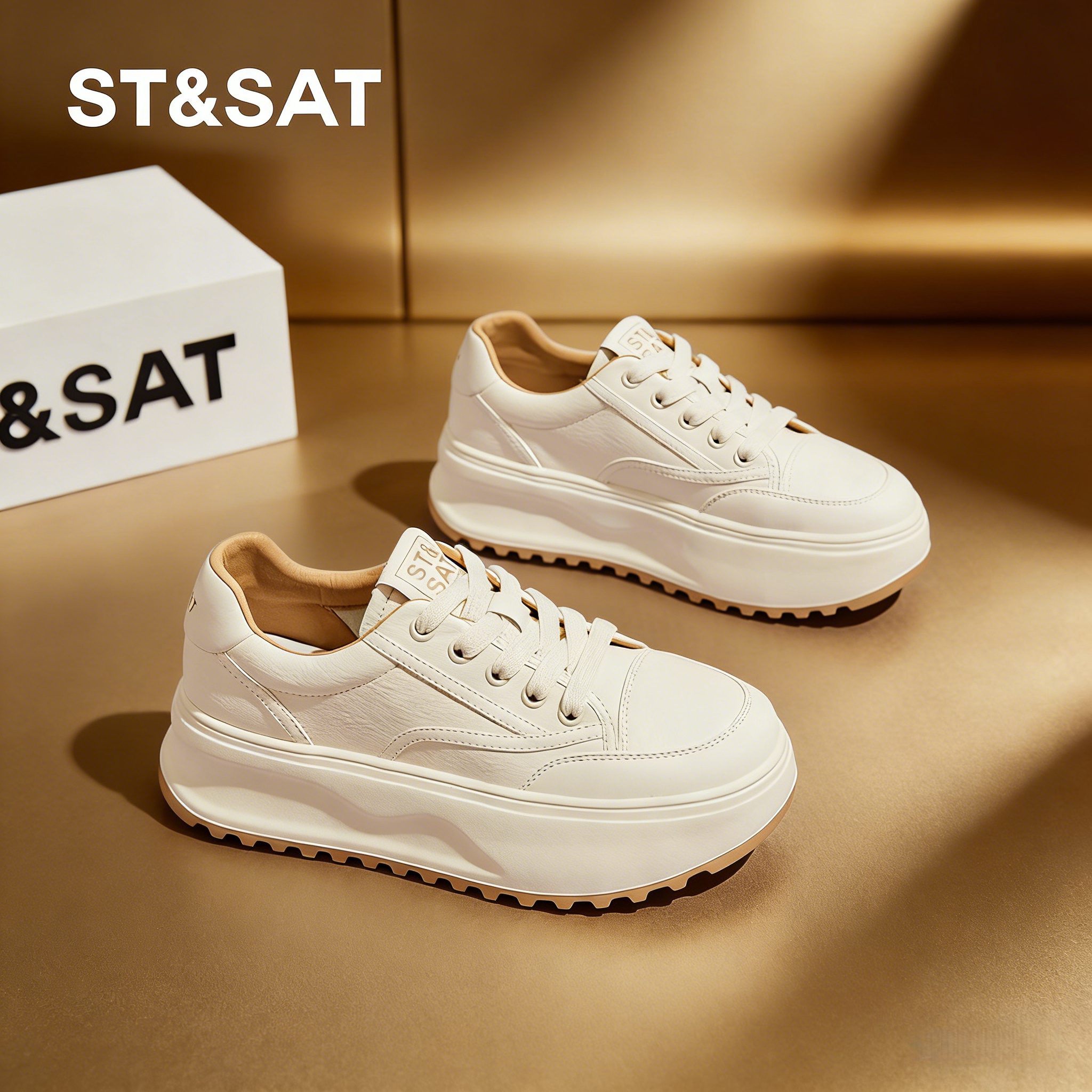 星期六小白鞋女鞋春季新款厚底增高松糕鞋女士轻便舒适百搭运动鞋