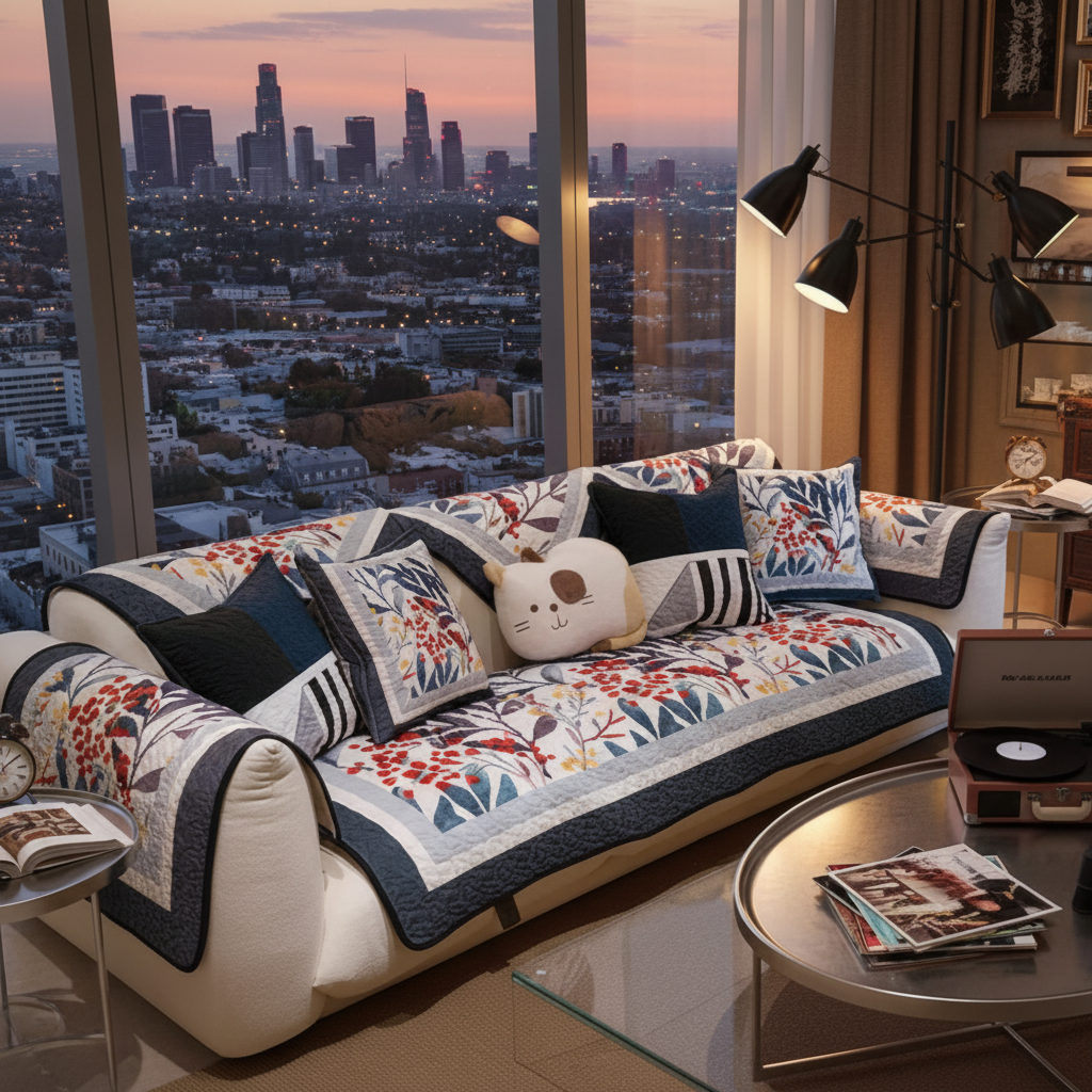 美式田园植物花卉沙发垫四季通用客厅坐垫加厚耐磨防滑毛绒沙发巾