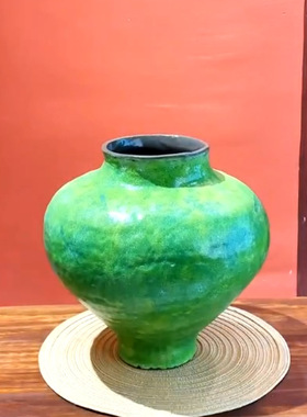 景德镇手工花盆花器家居茶室简约高档摆件客厅绿植插花陶瓷花瓶