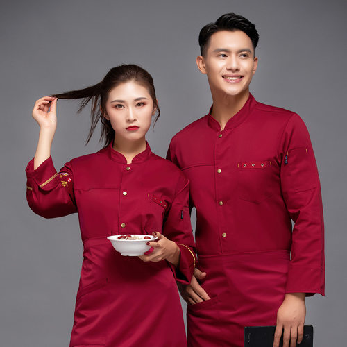 厨师服长袖袖美食西餐厅工作服日韩料理厨师长服装蛋糕烘焙师