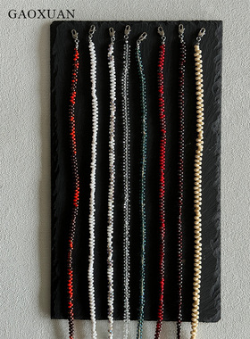 法式优雅彩色捷克珠串珠项链轻奢复古时尚设计感名媛风气质锁骨