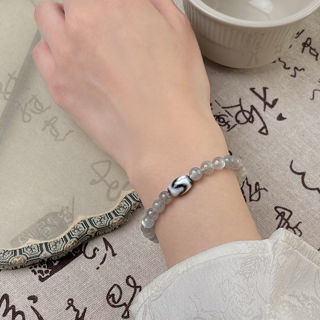 国风原创手作新中式月光石手串文艺天然石串珠手链感古风手饰