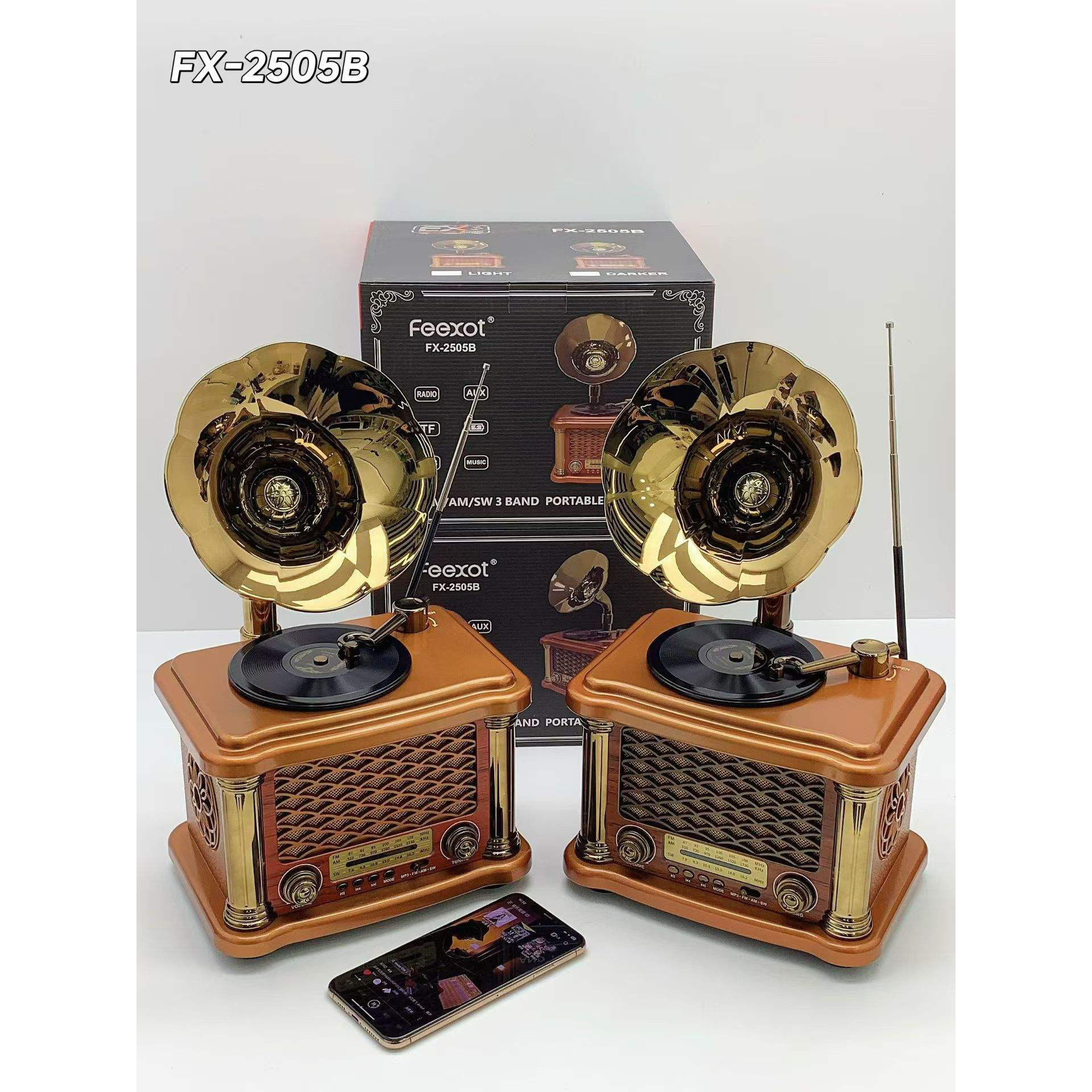 跨境批发复古蓝牙音箱全波段USB音箱便携式怀旧留声多功能收音机