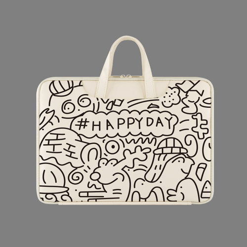 跨境手绘卡通笔记本手提电脑包13.3寸华为14寸联想15.6苹果16