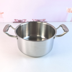 双耳316不锈钢汤锅有盖26CM平底加高炖锅加厚电磁炉燃气灶通用