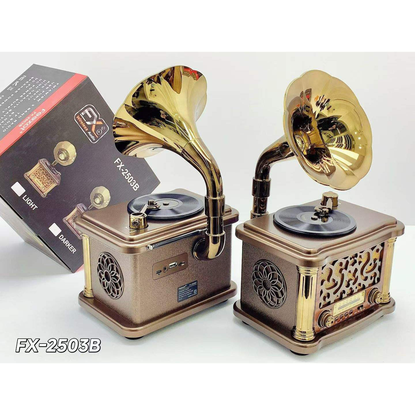跨境热销复古蓝牙音箱全波段USB音箱便携式怀旧留声多功能收音机