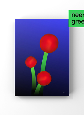 NEERG原创版权BLOSSOM克莱因蓝艺术家插画版画无框抽象装饰画挂画