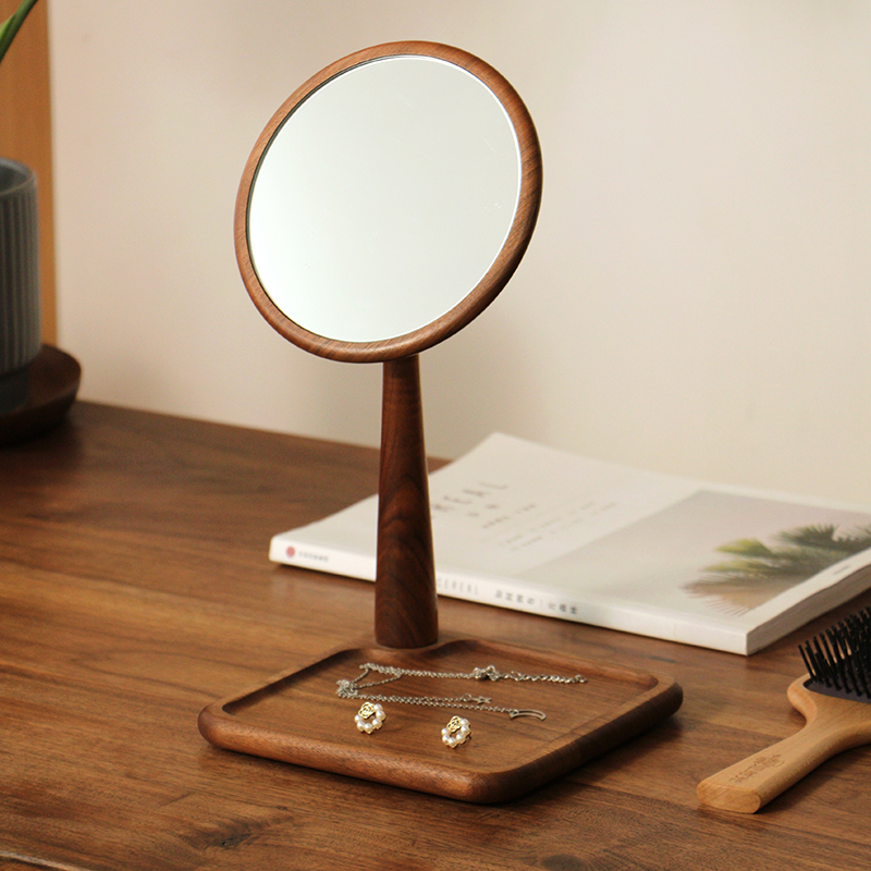 三思工房万向胡桃木节日梳妆镜
