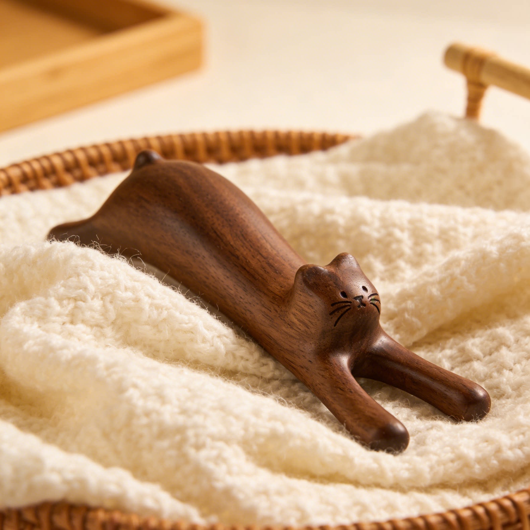 三思工房 可爱猫咪按摩梳穴位刮痧神器面部头部颈椎经络解压梳子