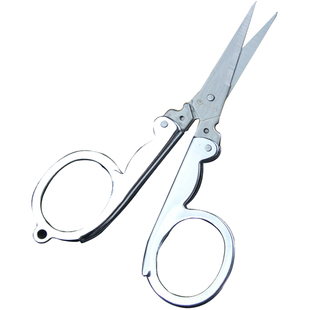 金达日美 可折叠小剪刀 不锈钢旅行剪刀 方便携带挂钥匙扣上