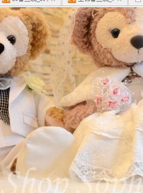 duffy可爱女生玩偶达菲熊雪莉玫服装s号婚纱礼服结婚送礼