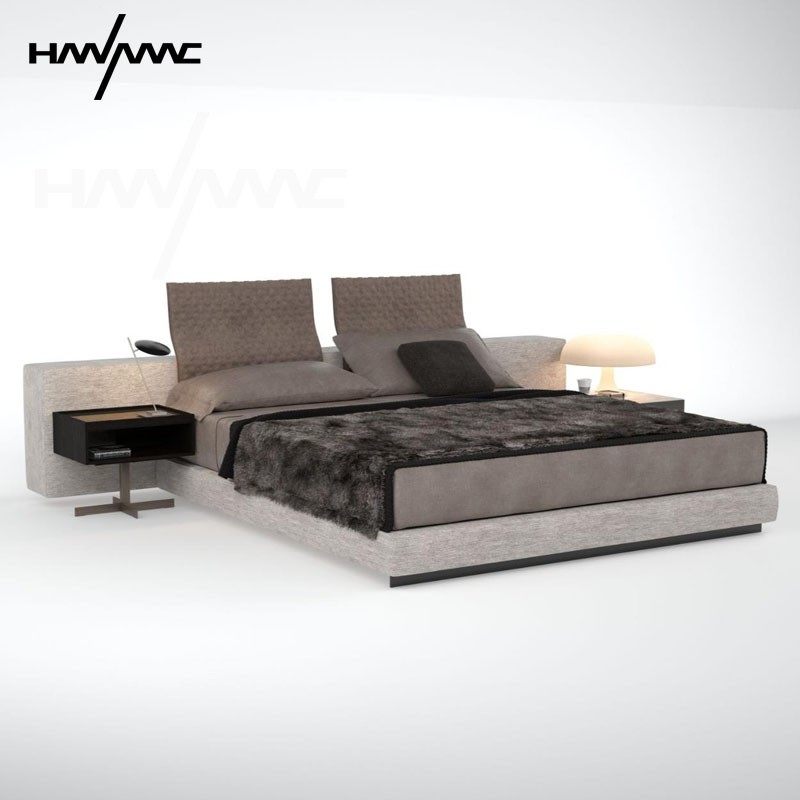 HANMAC宽屏主卧布艺真皮大床意式轻奢极简YangBed豪华2023年新款