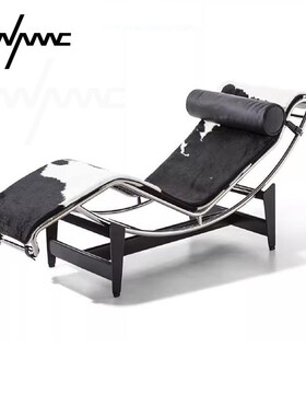 HANMAC意式躺椅LC4 Chaise Longue Chair 复古皮毛椅沙发椅极简