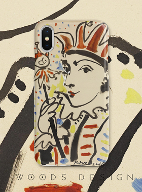 woods原创毕加索名画抽象美17promax/16pro/13pro/14promax/i15pro油画苹果手机壳