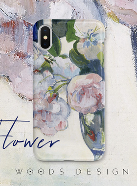 woods梵高粉紫花朵17promax14pro/13pro/16/i12软壳iphone15promax油画苹果手机壳