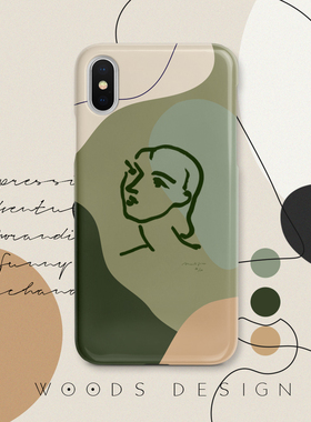 woods原创莫兰迪适用于iPhone17/16promax拼色人像11/14pro/i13pro max/i12油画苹果手机