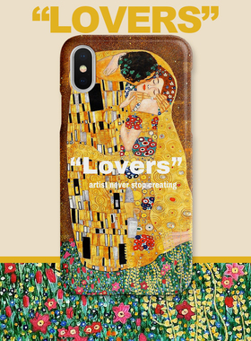 woods原创克林姆特《吻》iphone16/17promax/15pro/i2/Xmax/i13promax油画苹果手机壳