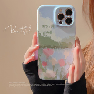 15Promax菲林殼適用于iphone16 woods清新油畫風(fēng)花朵華為p30 mate60蘋果16pro 14pro p60 13手機(jī)殼硬殼全包