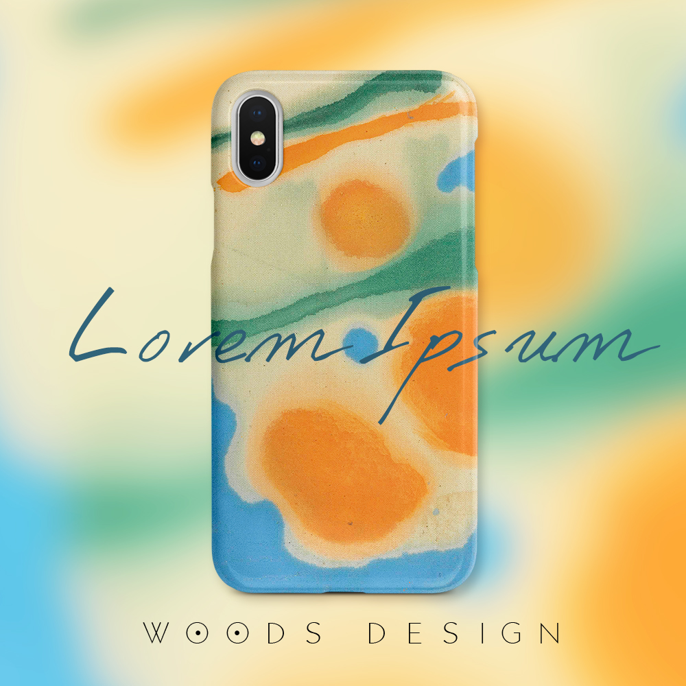 苹果woods落日流沙油画手机壳