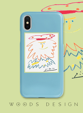 woods原创毕加索60岁画作适用于17promax/16pro/13/14/15promax/xr /i11pro倪妮同款手机壳