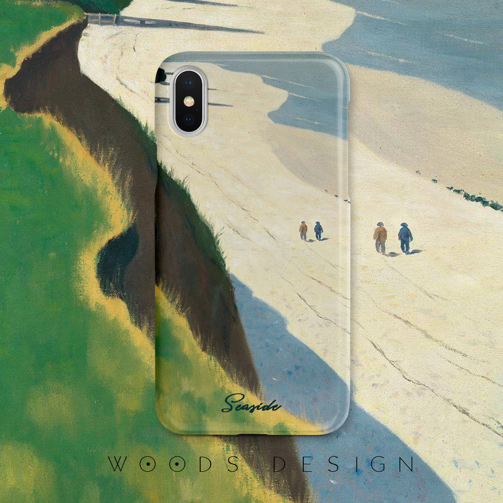 woods原创海边惬意极简iphone16promax/17pro油画13pro/14pm/i15pro/i12pro苹果手机壳