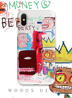 woods原创巴斯奎特iPhone16pro/17promax/15promax艺术涂鸦油画13pro适用16手机壳ip12苹果14pro