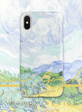 woods原创简约原创梵高iphone16/17promax麦田文艺手机壳i15/max/ ip14/i13pro软壳