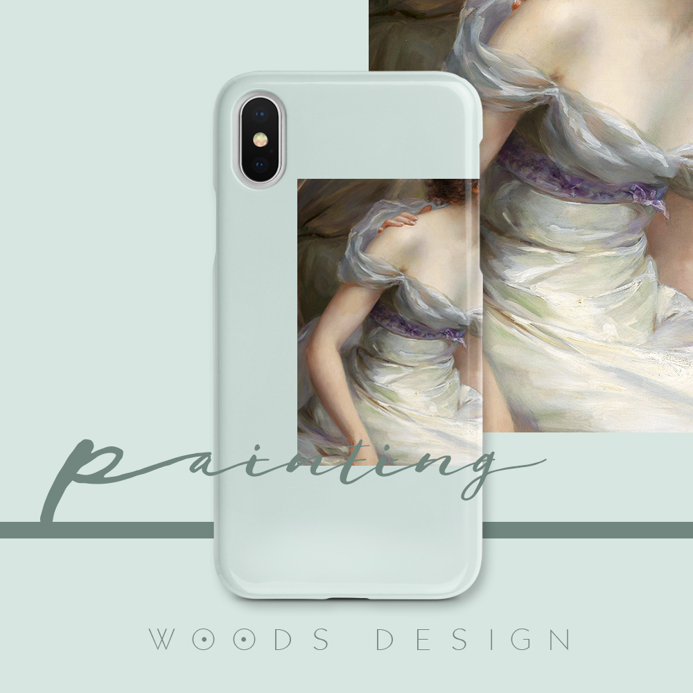 woods北欧油画风文艺复古手机壳