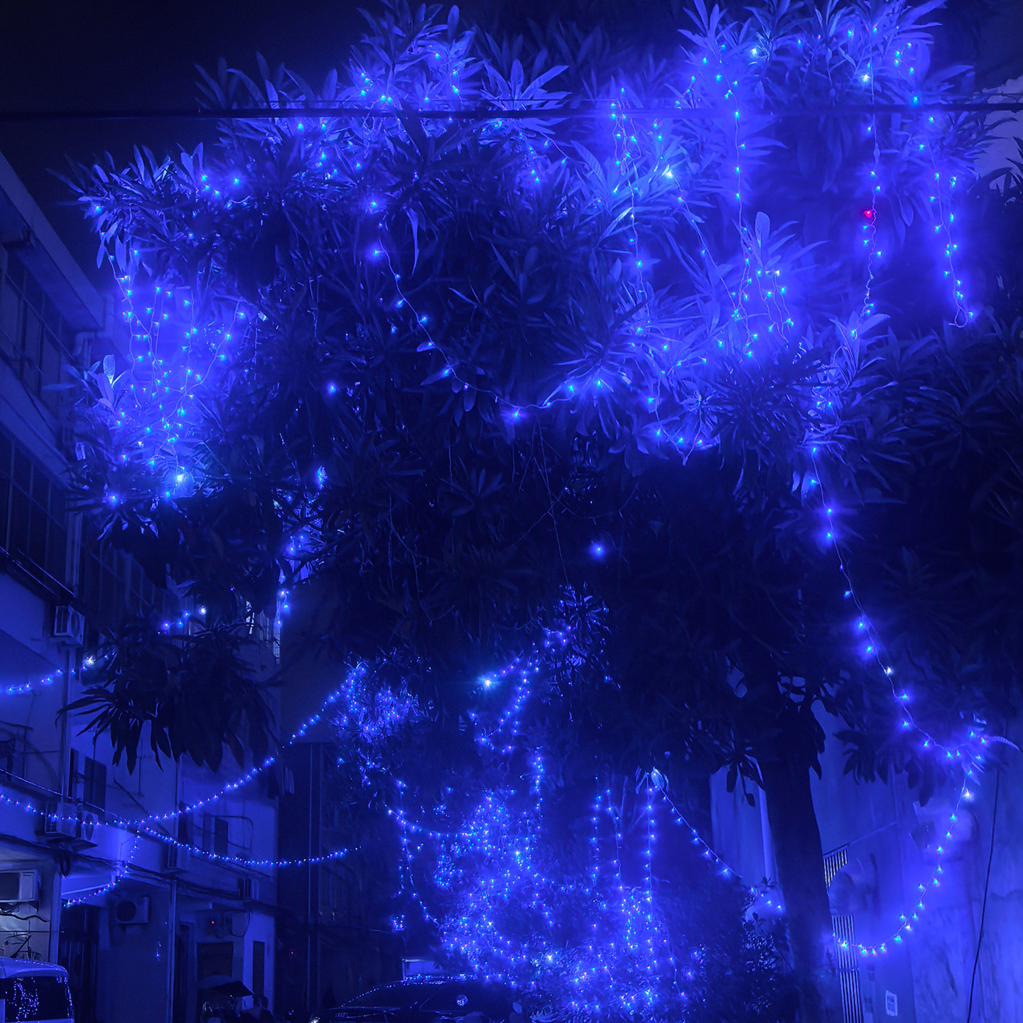 太阳能防水软皮线灯绕树小灯串