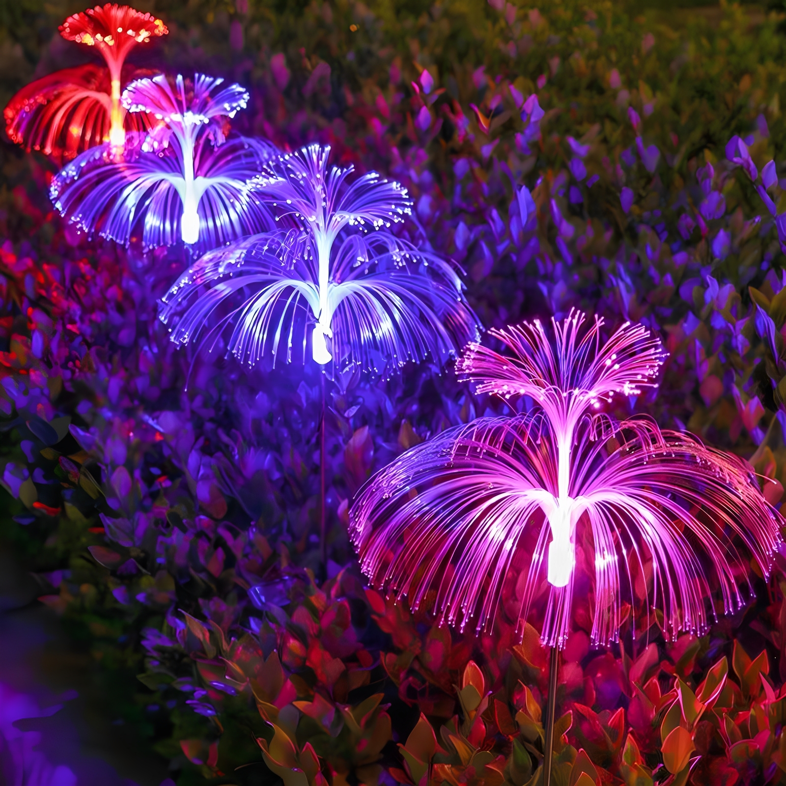 庭院造景布置装饰光纤水母灯