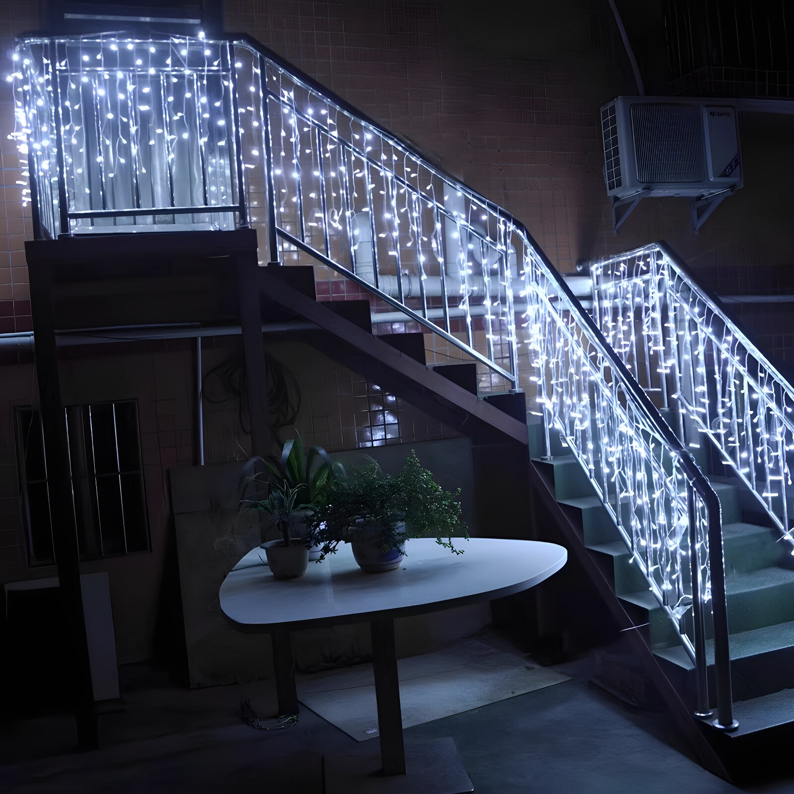楼梯栏杆瀑布串灯 庭院装饰灯带白光灯条玻璃氛围景观灯满天星灯,家装灯饰光源,景观庭院灯饰,淘宝优惠券,粉丝福利购,淘宝优惠卷