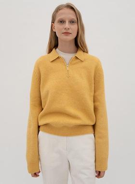 少量现货 设计师品牌levar 休闲翻领拉链长袖上衣针织衫