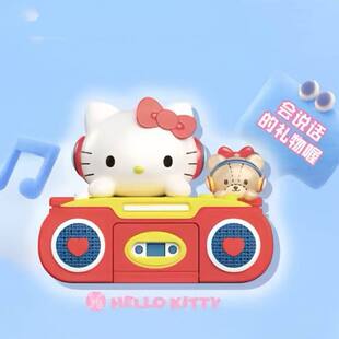 正版 家族萌音小伙伴系列复古录音机盲盒凯蒂猫摆件生日礼物公仔