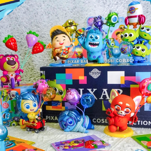 正版Hottoys皮克斯气球系列盲盒COSBI乐乐优优三眼仔手办女生礼物