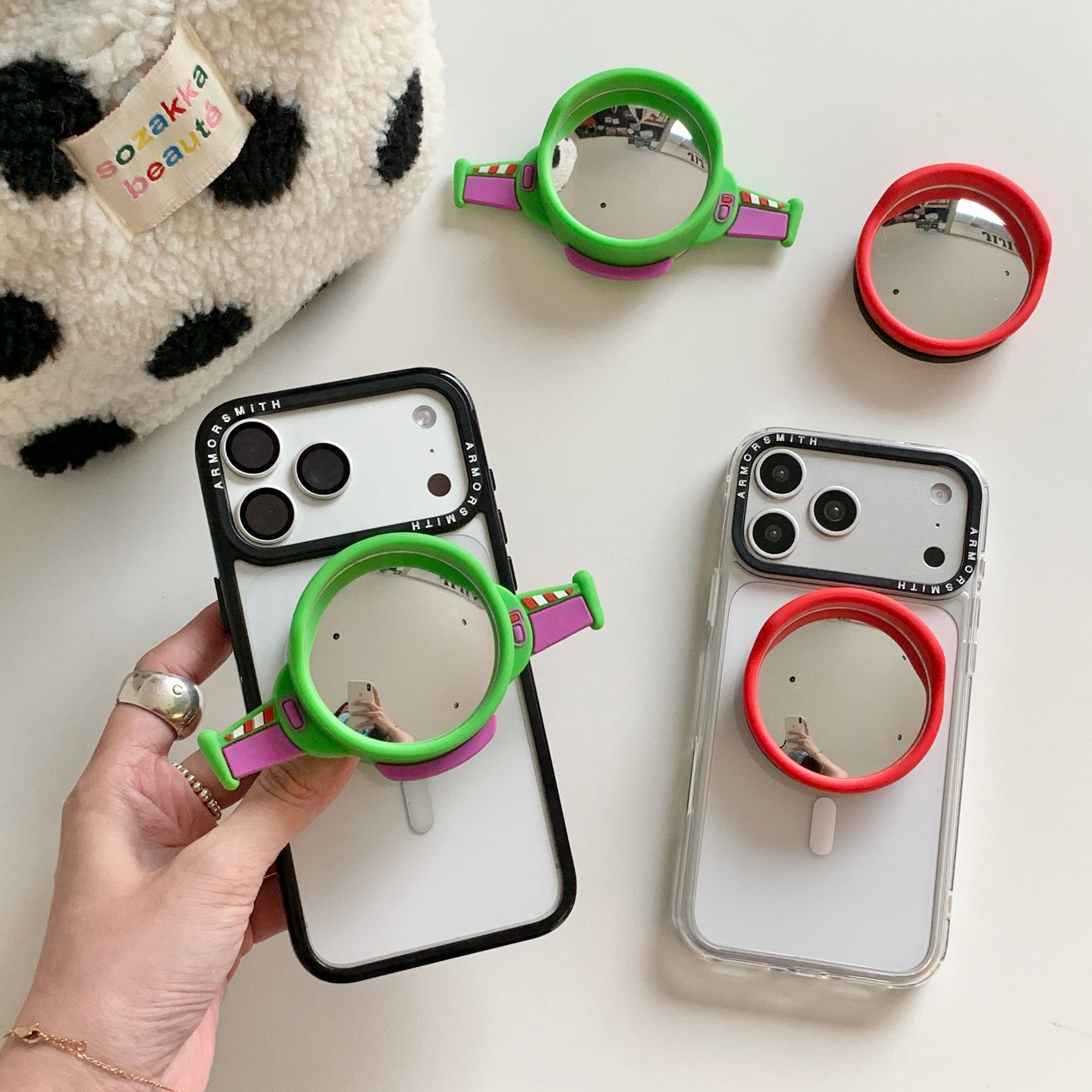 爱珀客小红书同款可爱广角镜创意手机支架适用苹果华为小米造型气囊磁吸支架便携镜随身镜化妆补妆镜情侣款