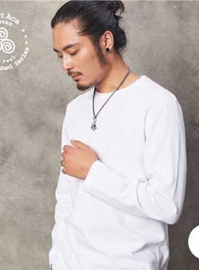 PrintAce Vintage咔叽复古重磅全棉碳素磨毛滚领长袖T男6211