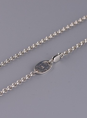 O型配链 S925银复古做旧圆环3mm珍珠链民族风女士秋冬毛衣链子