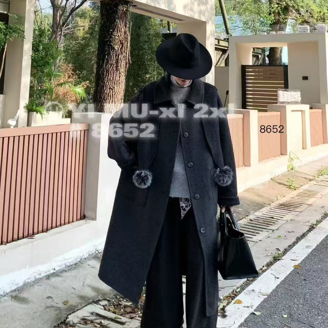 2025新品秋冬双面呢大衣特大码女