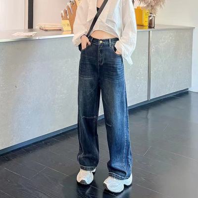 200斤胖梨型身材高个子牛仔长裤