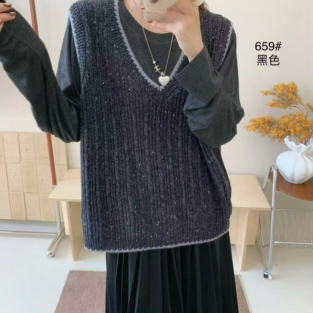胖妹妹加肥加大毛衣两件套宽松