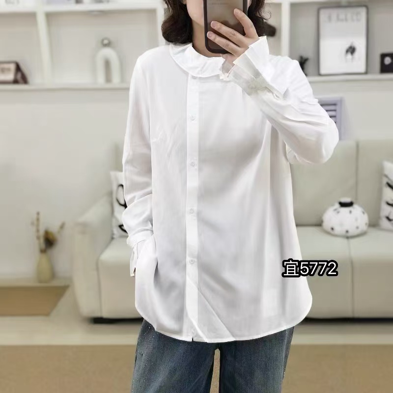 白衬衫设计师简约时髦显瘦大码女
