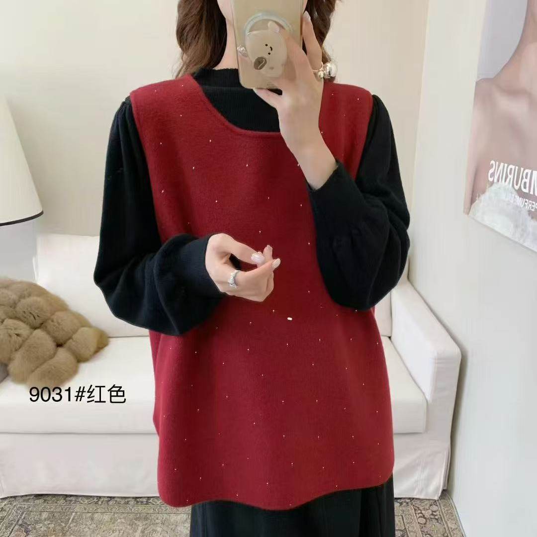 2025冬季新款本命年红色马甲套装