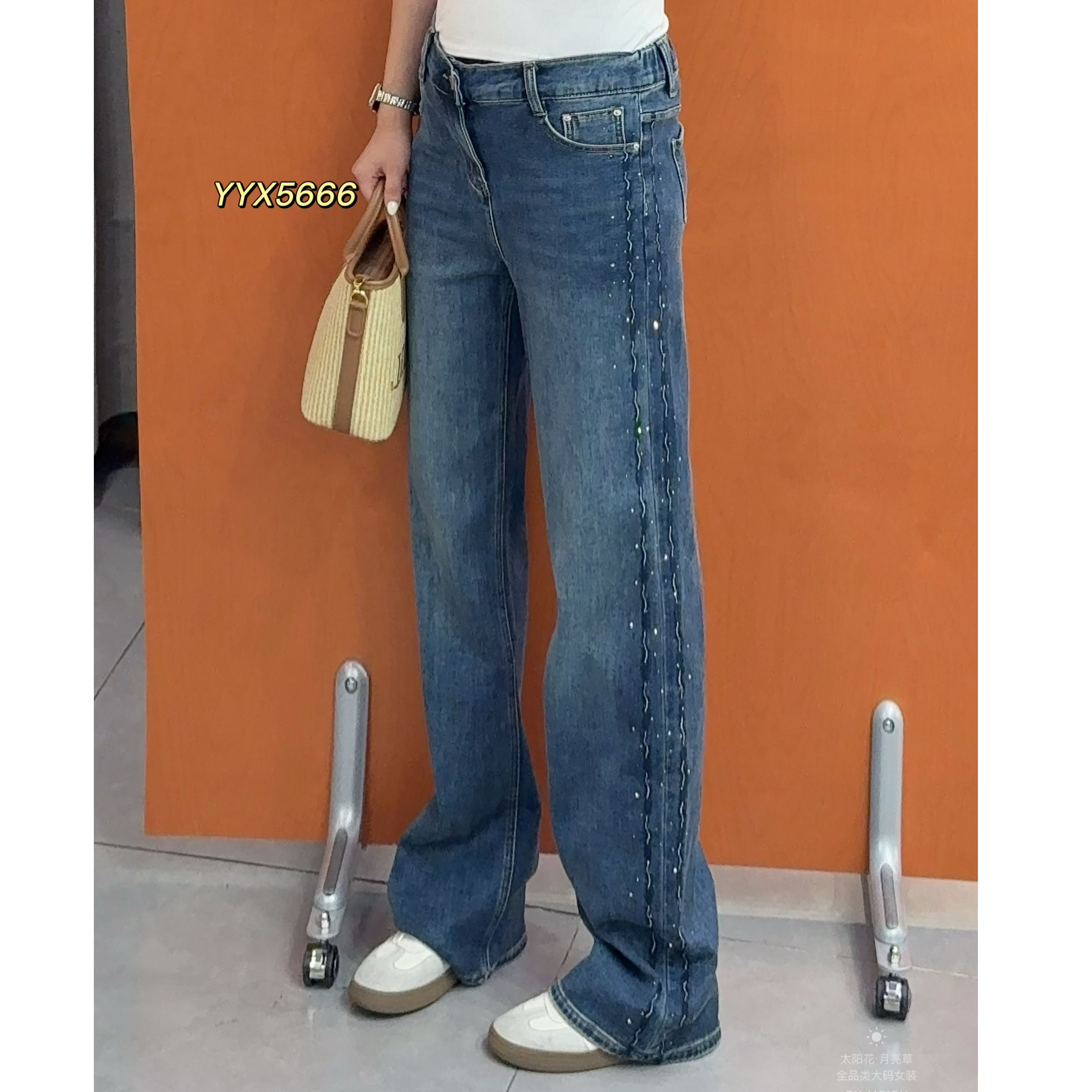 宜语析5666大码复古牛仔裤女2025秋冬新款显瘦时尚直筒裤子女f