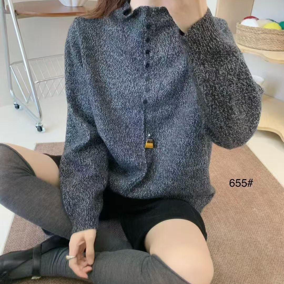 洋气减龄慵懒风加肥加大女士毛衣