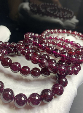 甜美风巴西紫牙乌石榴石水晶手链